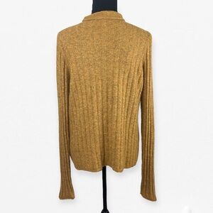 Madewell Mustard Turtleneck wool alpaca blend Sweater with Ribbed Knit XL
